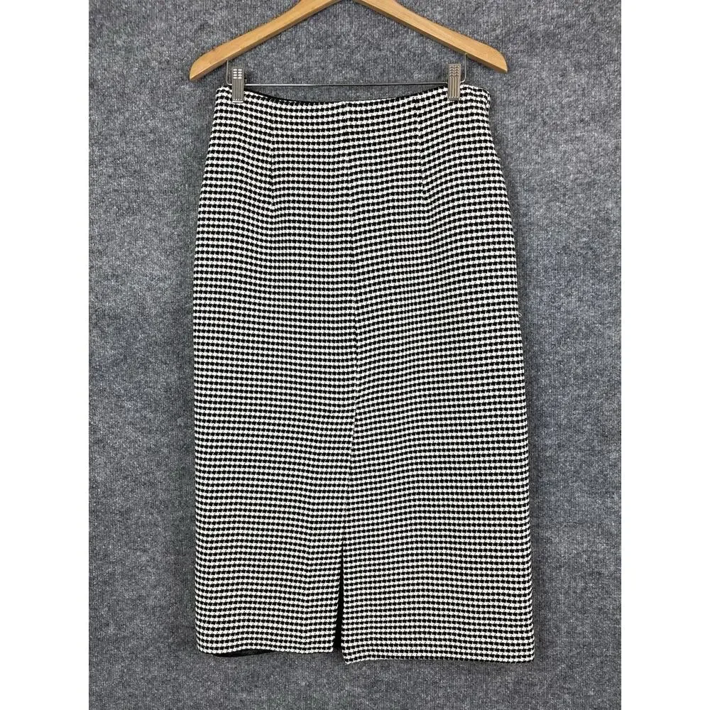 Mongo MNG Skirt‎ Women's Large Houndstooth Black White Long